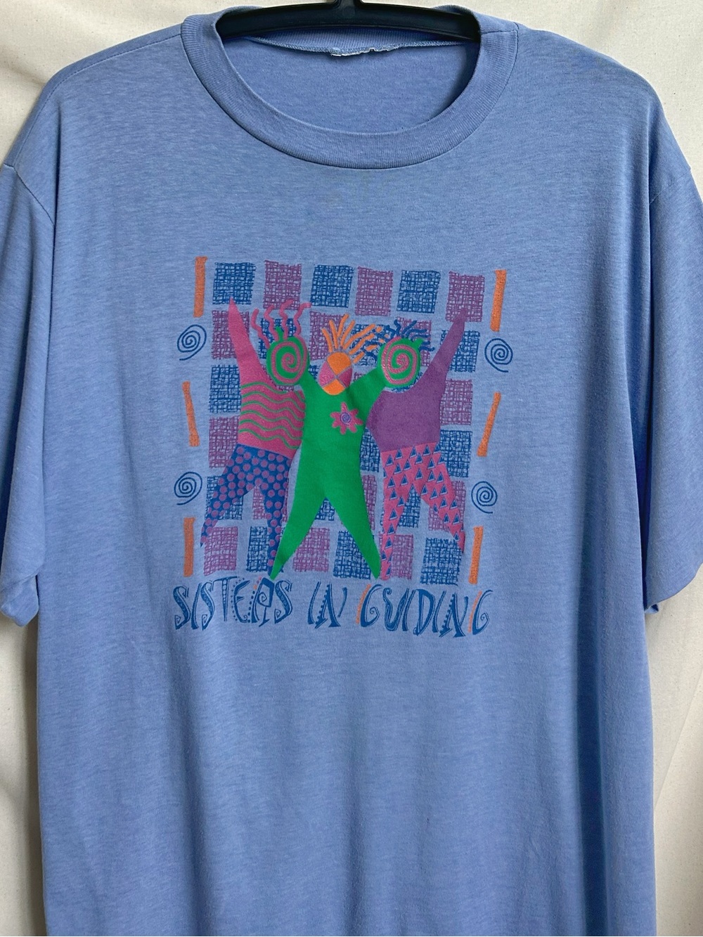 90s vintage Girl Guides t-shirt "Sisters in Guiding" single stitch paper thin.